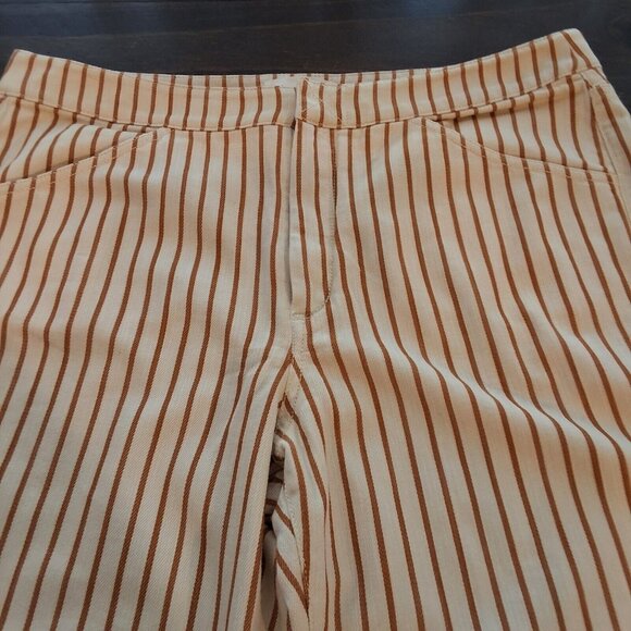 Anthropologie Kelli Striped Wide-Leg Cotton Pant Cream Sz 32 - Picture 4 of 8